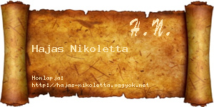 Hajas Nikoletta névjegykártya