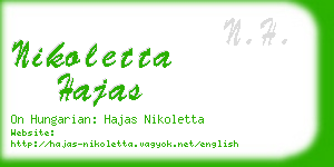 nikoletta hajas business card